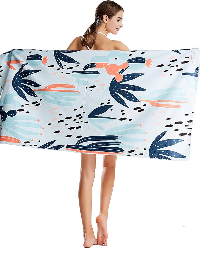 CHARS Microfiber Quick Drying Beach Towel Super Absorbent & Sand Free Towel for Kids Teens Adults Travel Gym Camping Pool Yoga Outdoor and Picnic(63"×31"/63"×39")