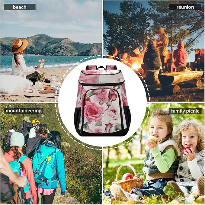 Cooler Backpack Insulated Leak Proof Beach Cooler Bag 30 Cans Waterproof Lightweight Soft Lunch Picnic Cooler for Men Women