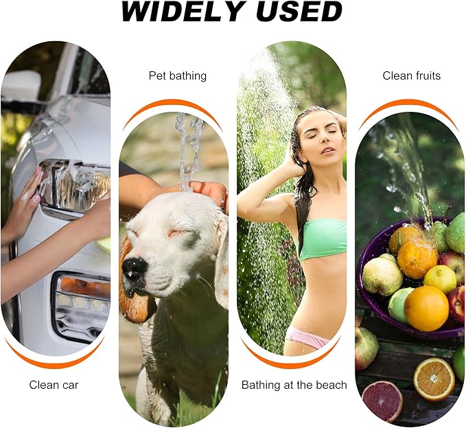 Portable Camping Shower Outdoor Camp Shower Pump,Upgrade Rechargeable Electric Shower Pump with Intelligent Digital Display Multiple Spray Modes for Camping, Hiking, Traveling,RV