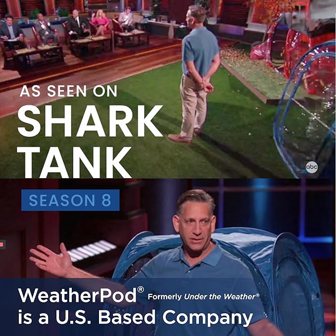WeatherPod® The Original Shark Tank Side-by-Side™ 2-4 Person Pop-Up Pod - Stay Warm, Dry, and Out of The Sun - Weather Pod for Sports, Rain, or Wind - Simple to Set Up and Tear Down