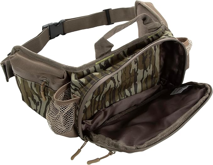 North Mountain Gear Camouflage Fanny Pack Lightweight Waterproof Military Hunting Climbing Camping Accessories (Mossy Oak Bottomland)