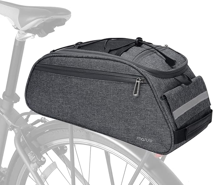 MOSISO Bike Rack Bag, Waterproof Bicycle Trunk Pannier Rear Seat Pouch Cycling Bike Carrier Backseat Storage Luggage Saddle Shoulder Bag