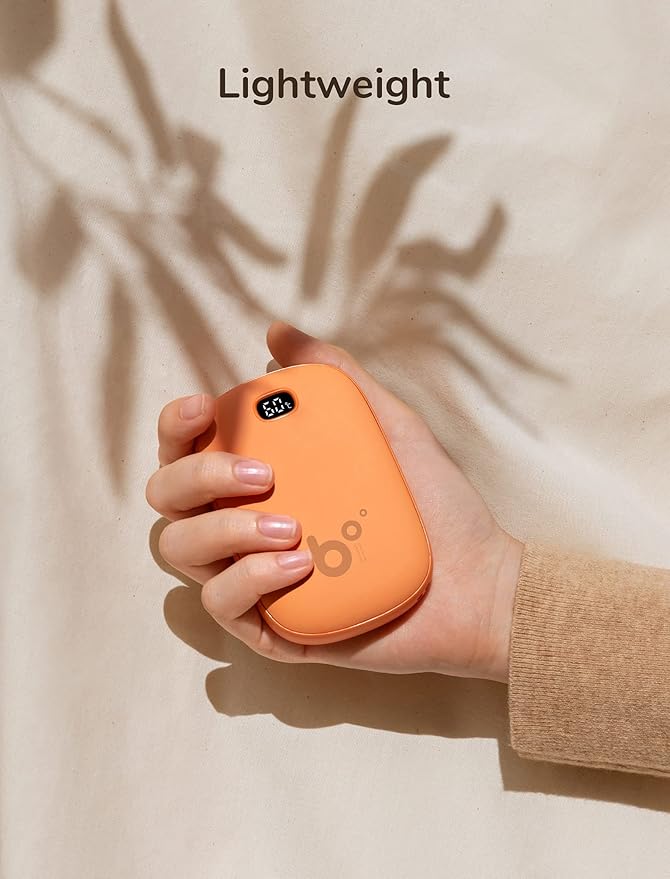 Hand Warmers JISULIFE, 2 in 1 Electric 5300mAh Hand Warmer Power Bank, Rechargeable Type-C Pocket Warmer with LED Display, Great for Outdoor Sports, Hunting, Golf, Camping, Warm Gifts for Women, Men