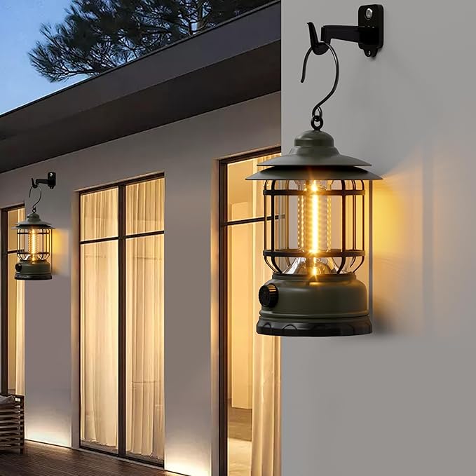 3 Pack LED Camping Lanterns Battery Powered Rechargeable Lantern with Stepless Dimming Vintage Portable Camping Lights & Lanterns for Emergency Fishing Camping Hiking Power Outage Tabletop
