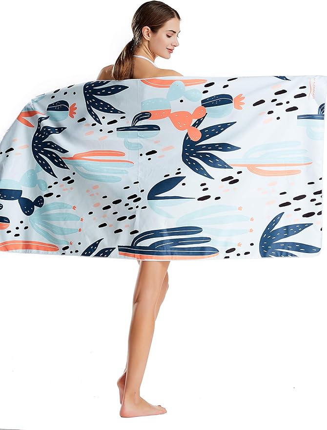 CHARS Microfiber Quick Drying Beach Towel Super Absorbent & Sand Free Towel for Kids Teens Adults Travel Gym Camping Pool Yoga Outdoor and Picnic(63"×31"/63"×39")