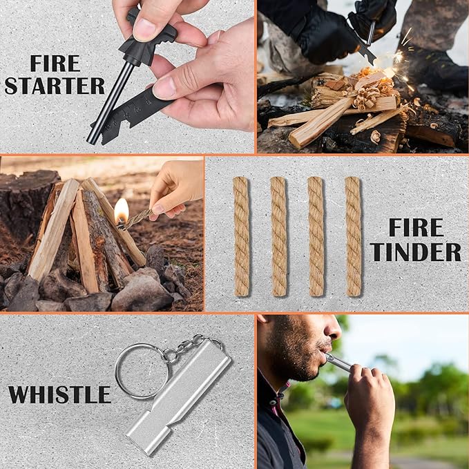 35 in 1 Survival Kit, Gifts for Dad Men Husband, Powerful Survival Gear and Equipment, Birthday Gifts for Him Teen Boy Boyfriend, Upgraded Cool Gadgets for Camping, Hiking, Hunting, Fishing