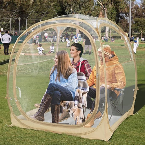 EighteenTek Pod All Weather Sports Tent with Attached Floor, Instant Outdoor Bubble Tent, Rainproof Camping Sun Shelter for Sports Events Camping Fishing Cheering, 1-4 Persons