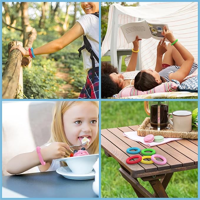 25 Pack Mosquito Repellent Bracelets for Adults & Kids, DEET-Free Bands, Individually Wrapped Repellent Wristbands