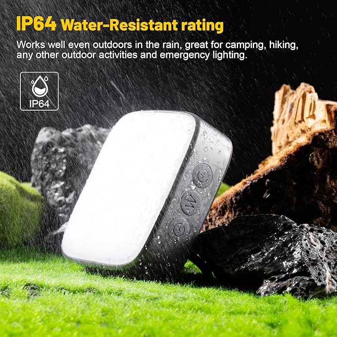RM-F5 LED Camping Lantern Rechargeable, 5200mAh Power Bank, Outdoor Flashlight, Magnetic Base Multi-Purposes Camping Light for Hurricane Emergency, Camping, Hiking and Power Outage (Grey)