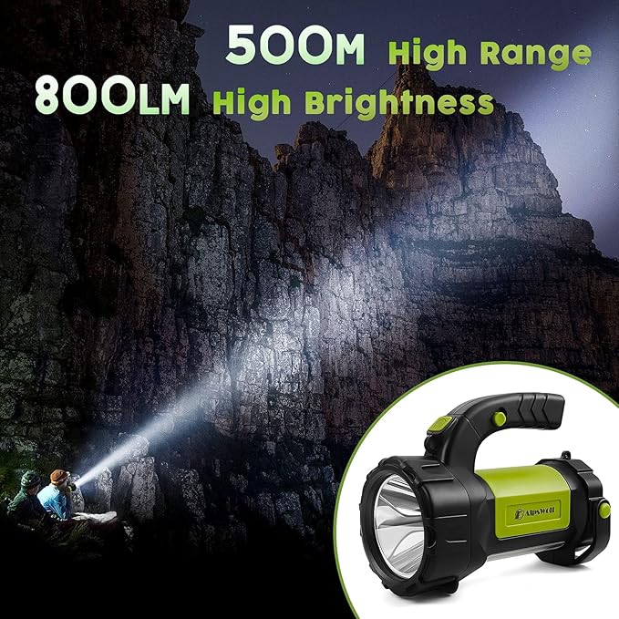 AlpsWolf Camping Lantern Rechargeable, 2 Pack Same LED Flashlight Spotlight Lantern with 800LM, 3600 Capacity Battery Powered, Portable Bright Camping Light for Emergency, Outdoor Hiking Power Outages