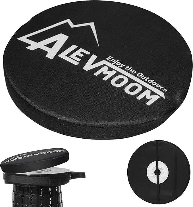 ALEVMOOM Thickened Chair Pad for Round XXL Collapsible Stool Cushion (Exclude Stool),30cm (11.8") D Thick Seat Cushion Soft Foam with Elastic Strap for Retractable Folding Stool 1 Pack