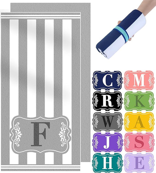 Oversized Microfiber Monogrammed Beach Towels Personalized Custom Customized Travel Essentials Ship Cruise Must Haves Lake Float Trip Accessories Gear Items Water Park Necessities River Swim Gadgets