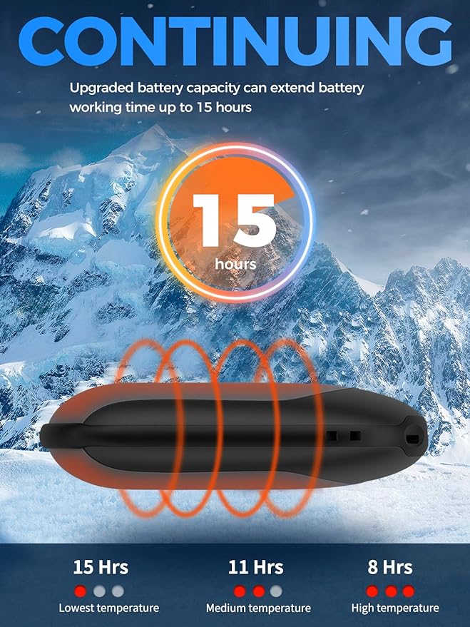 OCOOPA Rechargeable Hand Warmer 10000mAh,Portable Electric Hand Heater,Up to 15 Hours,USB Battery Operated Handwarmer for Camping,Hiking,Hunting,Golf,Warm Tech Gifts,Halo H01