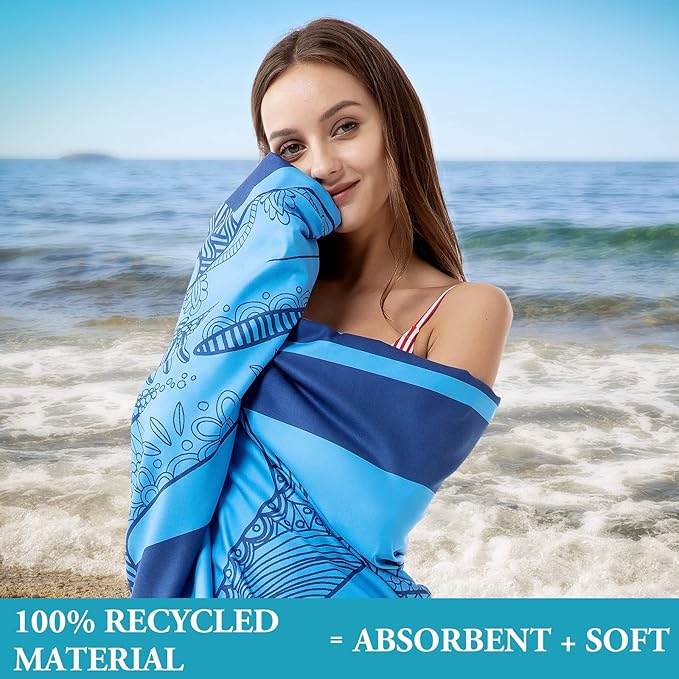 Your Choice Microfiber Beach Towels, Sand Free Beach Towel, Quick Dry Beach Towel, Extra Large Beach Towels for Adults, Kids (67x35 Inch, 60x30 Inch), Travel Towel, Camping Towel