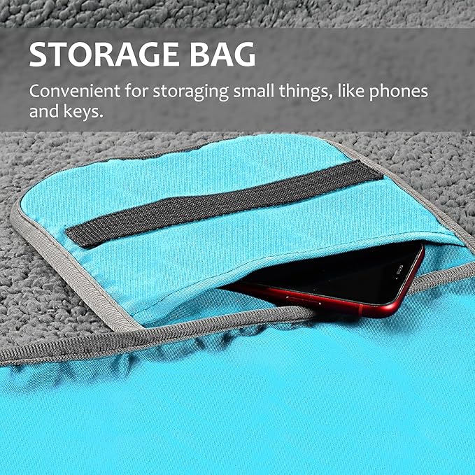 Tirrinia Outdoors Waterproof Throw Blanket, Sherpa Fleece Stadium Windproof Mat for Camping, Picnic, Traveling, Boat, Football - Machine Washable, Aqua Grey