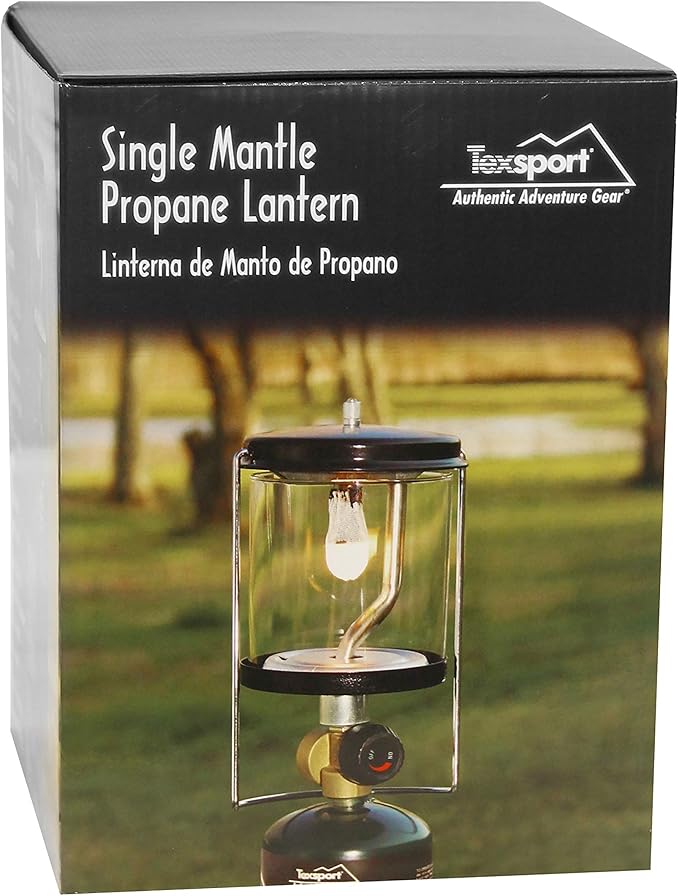 Texsport Single Mantle Propane Lantern for Outdoor Use Green