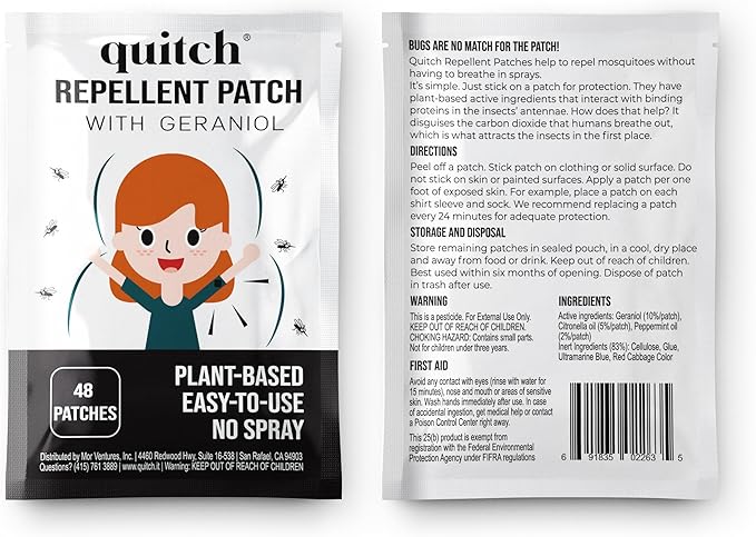 Natural Mosquito Repellent Stickers for Kids & Adults | geraniol Bug Patch | Anti Mosquito Patch | Mosquito Patches for Babies | Bug Spray Stickers | citronella Insect Repellent Alternative