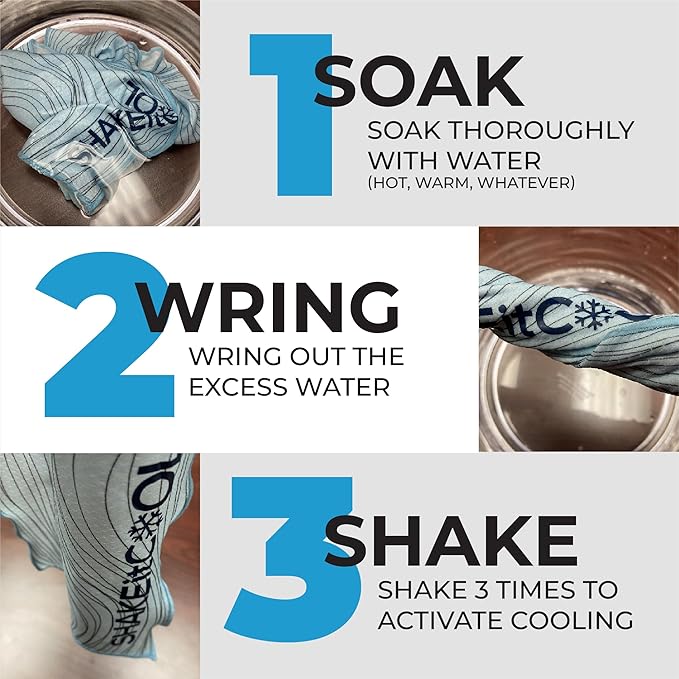 SHAKEitCOOL Original Cooling Towel – Be Cool in Style - Heat Relief, Soft, Lightweight, Sun Protection, Easy Clean - Perfect for Biking, Running, Yoga, Gym, Gardening - Watermelon