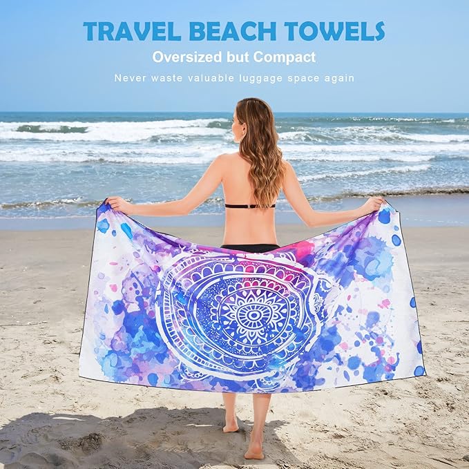 Your Choice Microfiber Beach Towels, Sand Free Beach Towel, Quick Dry Beach Towel, Extra Large Beach Towels for Adults, Kids (67x35 Inch, 60x30 Inch), Travel Towel, Camping Towel