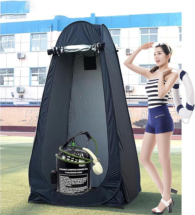 Vici 20L Portable Solar Camping Shower Bag Shower Electric Pump Tent car wash Equipment Outdoor spa Bath hot Water Bag Camping Furniture Accessories Portable Shower Pump