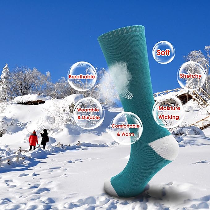 Heated Socks for Men Women Rechargeable Electric Battery Operated Heated Socks Foot Warmers for Skiing Camping Hunting Fishing Riding
