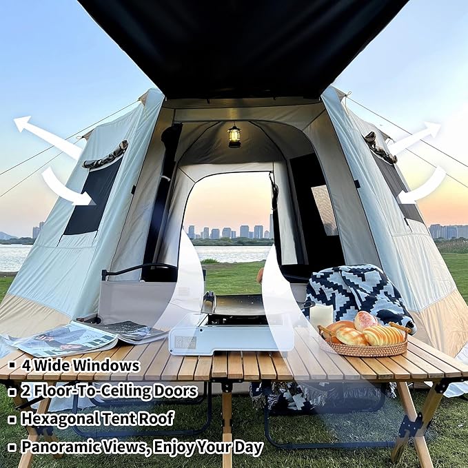 Tent for Camping, 3-6 Person Family Tents with Spacious Interior, Waterproof Tent with Carry Bag for Family Camping Traveling Hiking Picnic