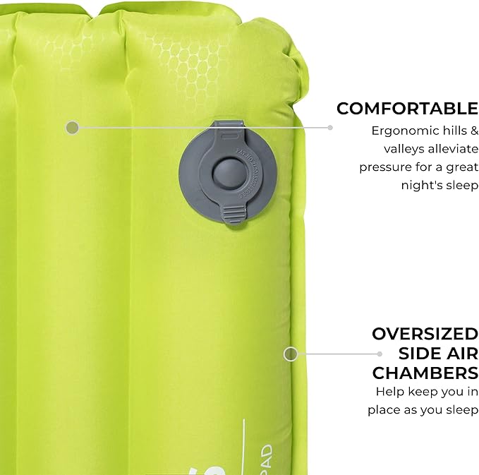 Teton Self Inflating Sleeping Pad, Inflatable Camping Sleeping Pads, Compact Mat for Camping, Backpacking, and Hiking.