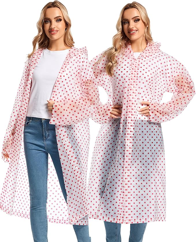 Rain Ponchos for Adults Reusable Raincoats Survival Heavy Duty Military Impermeable 2 Packs Rain Coat…