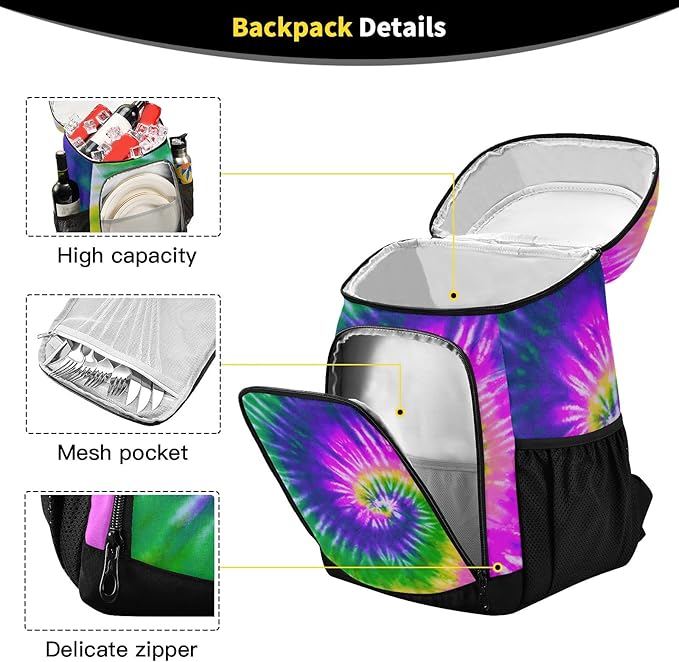 Cooler Backpack Insulated Leak Proof Beach Cooler Bag 30 Cans Waterproof Lightweight Soft Lunch Picnic Cooler for Men Women
