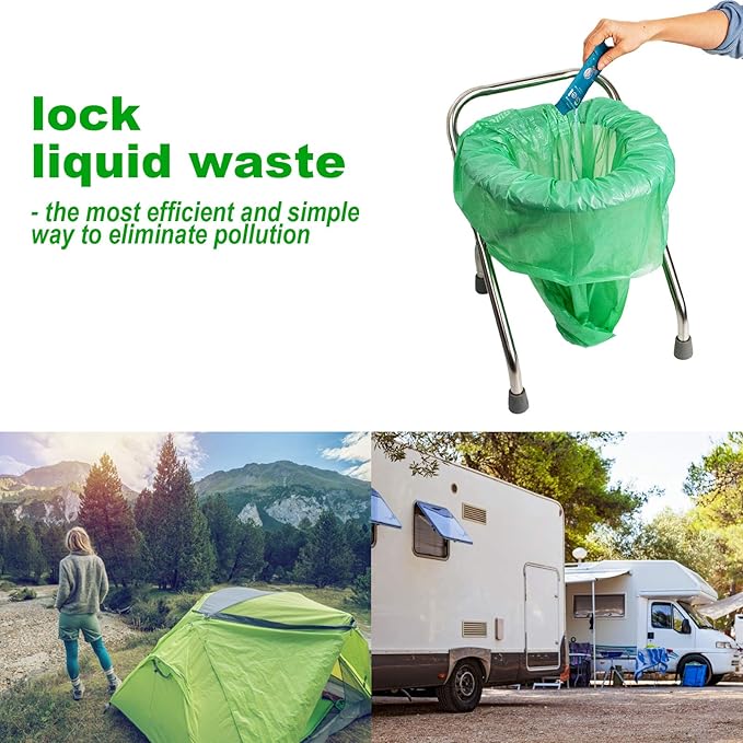 Webetop Degradable Gel Toilet Powder RV Toilet Liquid Waste Treatment Gelling and Deodorizing Powder with Disposal Bags for Camping Toilet, Composting Toilet or Emergency Portable Toilet