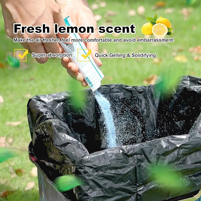 Portable Toilet Bags Set 30 Packs,Portable Camping Toilet Chemicals with 5 Gallon Bucket Toilet Luggable Drawstring Bag, Emergency Bag&Potty Urine Powder for Camping Outdoor