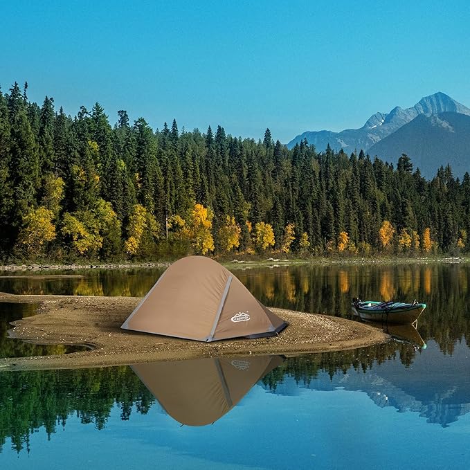 camppal 1 Person Tent for Camping Hiking Mountain Hunting Backpacking Tents 4 Season Resistance to Windproof Rainproof and Waterproof
