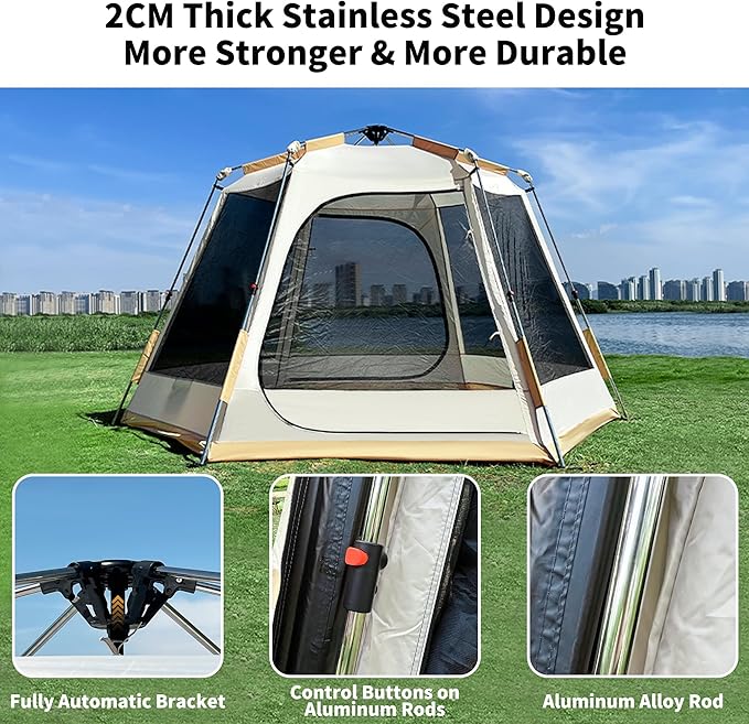 Tent for Camping, 3-6 Person Family Tents with Spacious Interior, Waterproof Tent with Carry Bag for Family Camping Traveling Hiking Picnic