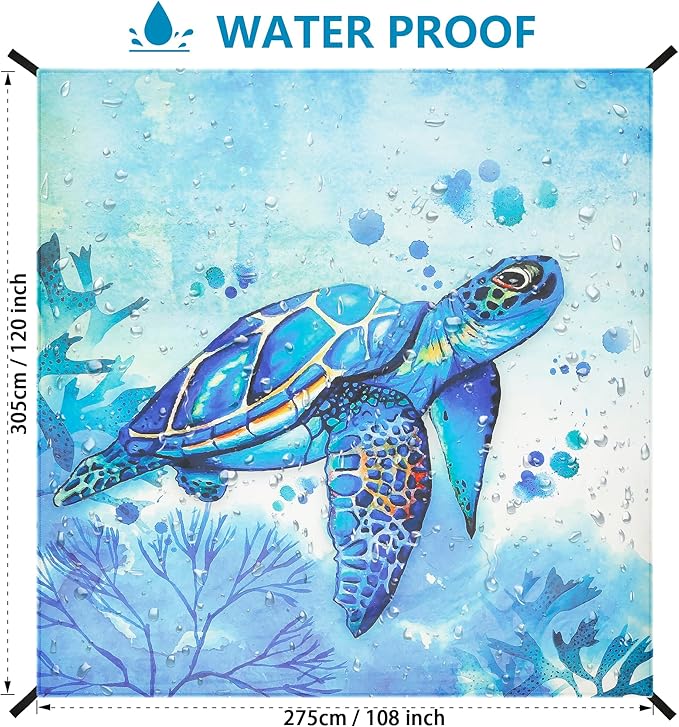 Beach Blanket, Sandproof Beach Mat, Waterproof Quick Drying Lightweight Outdoor Aztec Picnic Mat 79" X 83"/120"x108" for 2-8 Adults for Travel, Camping, Hiking