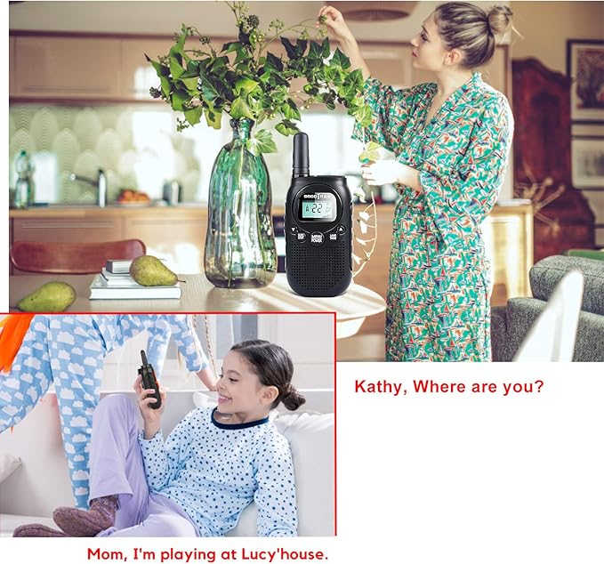 Adults Walkie Talkies Rechargeable FRS Two-Way Radios USB Charge Mini Walky Talky with Rechargeable Battery Long Range 5 Miles with Bright Light 2 Pack 0.5W Perfect for Family Outdoor Camping Trip