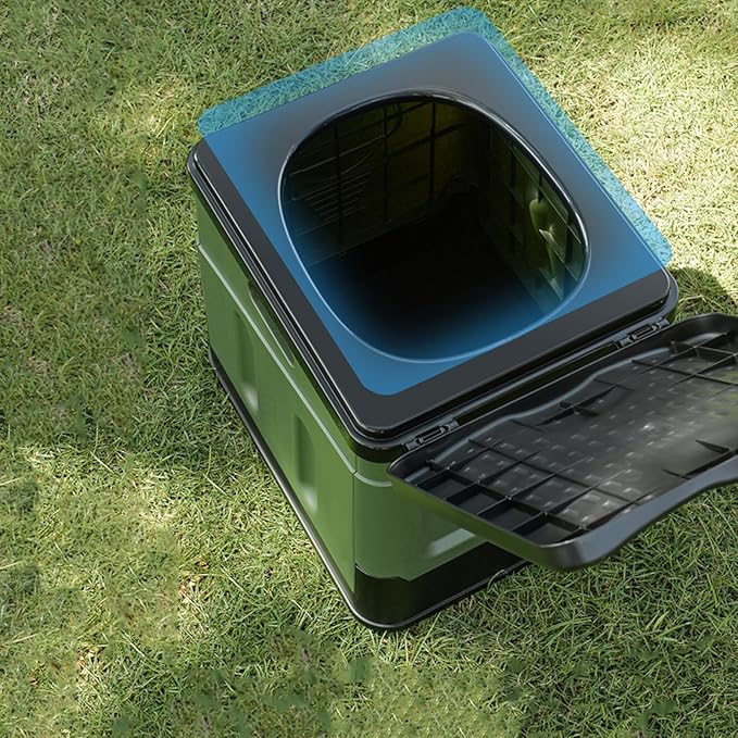 Portable Camping Toilets Porta Potty (Green)-Collapsible Outdoor Emergency Toilet with Cover,Suitable for Camping,Hiking,Traffic Jams,Outdoor Excretion.