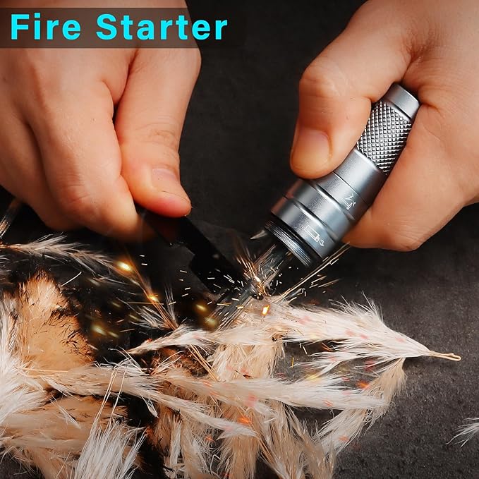 All in 1 Camping Survival Kits with LED Flashlight, Fire Starter, Whistle, Glass Breaker, Compass, Paracord, Tactical Survival Multitool, EDC, Stocking Stuffers and Gifts for Men Women