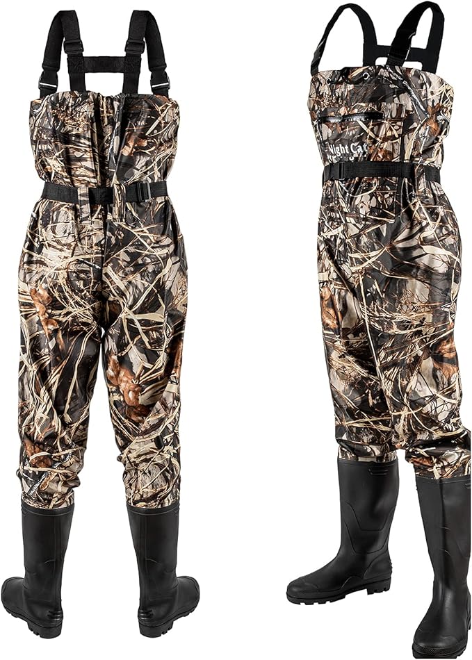 Night Cat Fishing Waders for Men Women Waterproof Hunting Chest Wader with Bootfoot Belt Breathable Lightweight Size 6 to 14