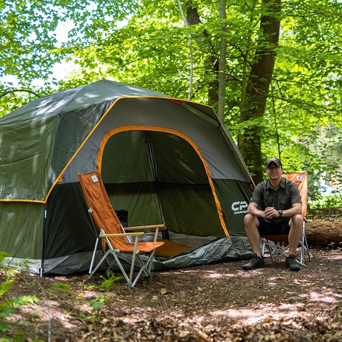CAMPROS CP Tents for Camping 4 Person Tent Waterproof Windproof Double Layer Camping Tent, Easy Setup Dome Tent with Large Mesh Windows & Wider Door for Outdoor Camping & Hiking
