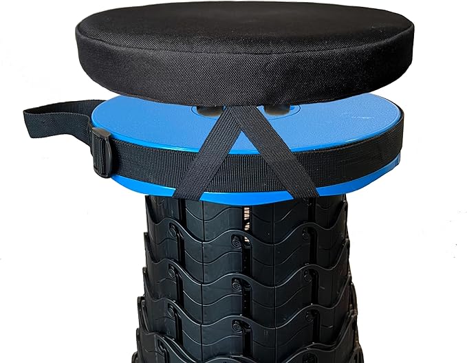 Thick Seat Cushion for Telescopic Stools (Exclude Stool), Chair Pads with Soft Foam and Two Pegs Fit in Round Collapsible Folding Stools (Cushion Only)