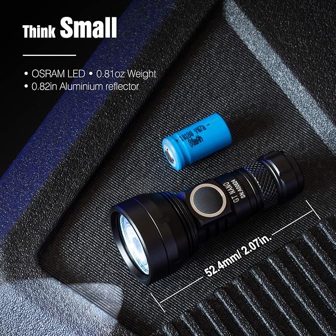 LUMINTOP GT Nano Keychain Flashlight 450 Lumens Mini Flashlight 300 Meters Beam Distance Compact Flashlight