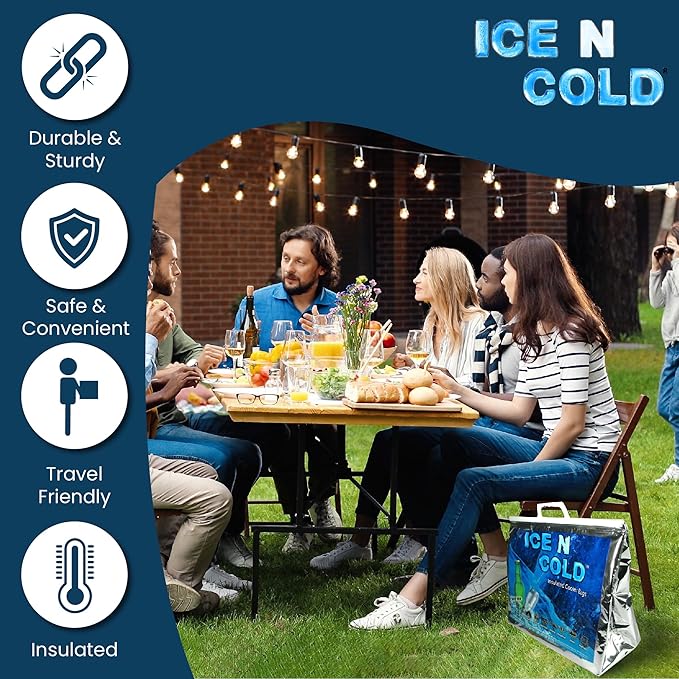 Insulated Cooler Bag - Large 35 lbs Capacity (Pack of 1) | Lightweight, Soft, Collapsible | Ideal for Groceries, Camping, Hiking, Beach, Travel