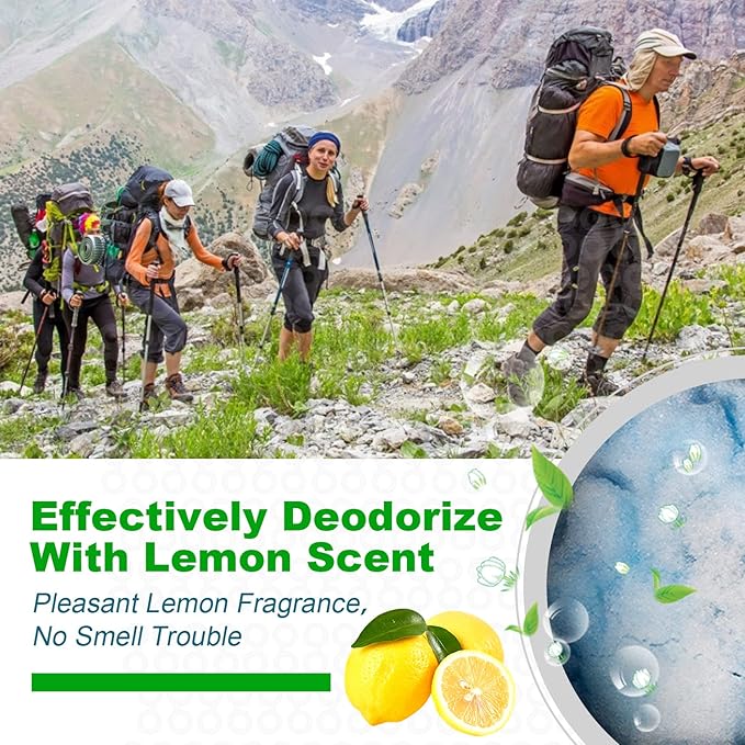 Webetop Toilet Powder Degradable Gel Portable Camping Composting RV Toilet Porta Potty Chemicals Urine Liquid Waste Absorbent Treatment Gelling and Deodorizing Powder for Emergency Toilet