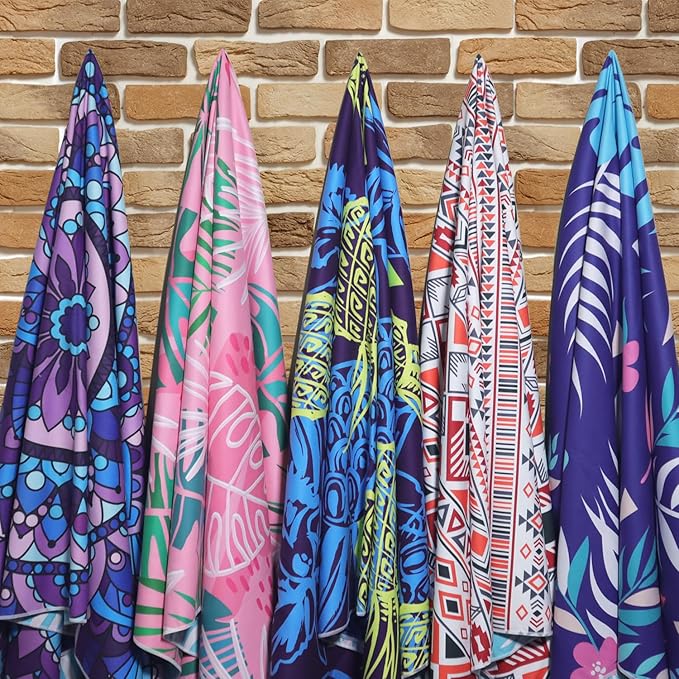 1 Pack Microfiber Beach Towel, Large Microfiber Towel 63" x 32" Sand Free Quick Dry Towel Super Lightweight Travel Towel Swim Pool Gym Camping for Adults Beach Accessories (Z-1 Pack Orange Boho)