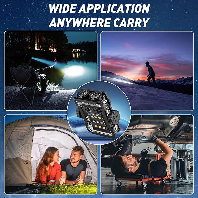 LED Mini Flashlight With Magnet, 6 Modes Super Bright EDC Flashlight, Type-C Rechargeable, Waterproof Keychain Flashlight With White Red Blue Lights, Pocket Flashlight For Hiking, Camping, Rescue