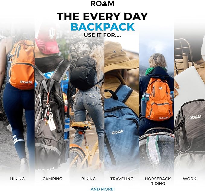 Roam 25L Hiking Daypack - Ultra Lightweight Packable Backpack - Durable, Water Resistant Folding Backpack for Travel, Camping
