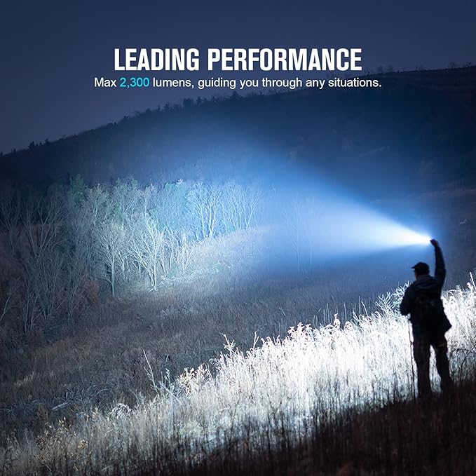 OLIGHT Warrior 3S 2300 Lumens Rechargeable Tactical Flashlight, Compact Dual-Switches LED Bright Light with Proximity Sensor, Powered by Customized Battery for Emergency, EDC and Searching (Black)