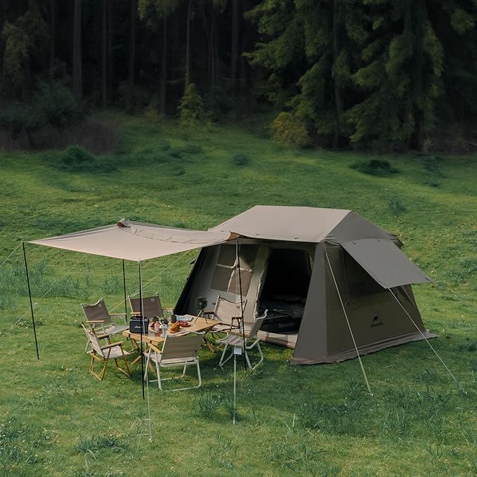 Naturehike Village Camping Tent,4/6/8 Person Tents for Camping, 60S Easy Setup Instant Tent for Family Camping, Car Camping