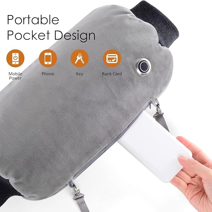 Hand warmers Rechargeable, Portable Graphene Heated Gloves Handwarmers Bag with 10000MAH Power Bank,2 Heating Area&3 Heat Modes, Fast Electric Heating Pouch for Women,Kids, Hunting,Camping&Xmas Gifts