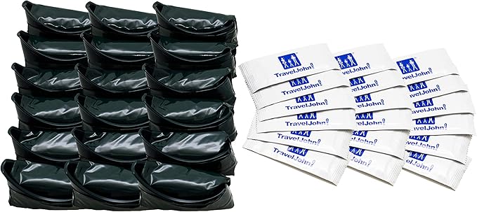 Adventurer Resealable Disposable Urinal for All Genders, Adults, and Children (18 Pack) Designed for Emergencies, Travel, Camping, Long Car Rides, and More - 28oz/800ml Capacity (TJ1C)